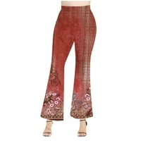 Strungten ženska modna labava ležerna tiskana elastična visoka struka, pantalone na širokim pantalonama