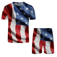 Muška odijela Dan nezavisnosti Zastava tiskane O-izrez kratkih rukava i kratke hlače Modni sportski