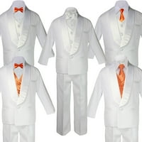 Boy White Shawl Revel Party odijela tuxedo narandžasta saten luk kravate prsluk SM-20