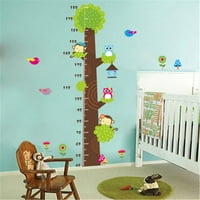 Proljetna hue dječje sove majmunski stablo visine Grafikona za mjerenje rasta zidne naljepnice