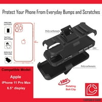 Capsule Case kompatibilan s iPhone Pro MA [Vojni razred zaštićeni udarnim teškim tekućim Chickstandom Holster Crna futrola za iPhone Pro