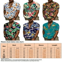 Luxplum Muškarci vrhovi majica remel vrat majica niz ljetne majice Ležerna majica Plaža Tee Lake Plave