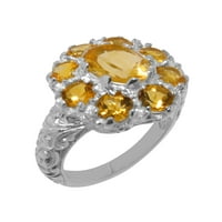 Britanci napravio 18k bijeli zlatni realni originalni citrinski ženski prsten za izjavu - veličine opcije