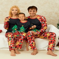 Polinkino Porodica podudaranje božićne pidžame, stablo dugih rukava Ispis raglan vrhovi + hlače set