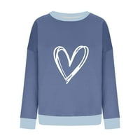 Crewneck Dukseri za žene Jesen modno srce Print dugih rukava pulover džempere