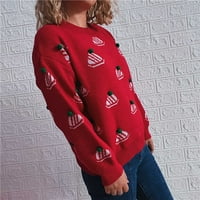 Ženski džemper - Ležerne prilike dugih rukava Comfy topli plemenito vrhovi ispisani pad ramena pulover