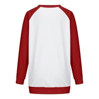 Olyvenn božićna prva bluza majica Ženske vrhove Plus size labavi ženski pulover sa dugim rukavima za
