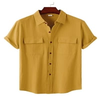 Majica NOLLA MUŠKA MACKU DOWNS majice kratki rukav Tors mens Regular Fit TEE rever vrat Majica Žuta