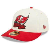 Muški novi Era krem ​​scarlet Tampa Bay Buccaneers niski profil niskog profila 59fifty ugrađen šešir