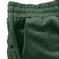 Meuva čvrste ravno hlače i duge žene Ležerne prilične elastične pamučne hlače