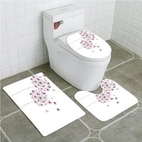 Sažetak odsječen leptir cvjetni pozadini kupaonica ruginje set za kupac Contour mat i toaletni poklopac