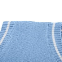 Liacowi ženski V izrez bez rukava bez rukava uzorak labavog pletena džemper prsluk
