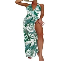 Žene Tie Dye Bikini setovi kupaći kostimi Dva seta halter bez rukava za vezanje V-izrez Bodi, uzorak
