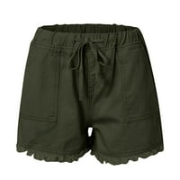 Žene ležerne kratke hlače Ljeto nacrtavanje elastičnih struka Comfy kratko sa džepovima
