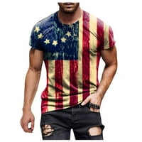 Cyzz Celler T majice za muškarce, muške američke zastave Majica Patriotski tee kratki rukav, aspektarni