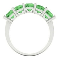 2. CT Sjajno princeze simulirani zeleni dijamant 18k bijeli zlatni večni bend sz 5.5