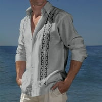 Muški Ležerne ljeto Vintage Patchwork T-majice Veliki i visoki regularni fit dugi rukav down majice