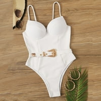 Žene kupaćih kostima TUMMME HARD CUP HIGH SQUAL hlače Traka za glavu Bikini plivanje odijelo bijele