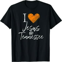Ljubav Jesus i Tennesseeji košulja narančasto srce Slatki poklon ventilatora crni 2x-veliki
