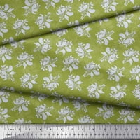 Soimoi Green Moss Georgette tkanina umjetnički list i cvjetni dekor tkanini Širok dvorište