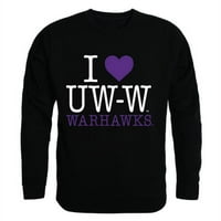 Republički proizvodi 552-414-BLK- University of Wisconsin-Whitewater I Love Crewneck majica, Crna -