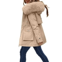 SHPWFBE Zimska jakna Ona ženska žena Plus Veličina dnevno zimsko kaput rever ovratnik dugih rukava Vintage