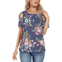 Ženske košulje s kratkim rukavima Žene ljetne majice s kratkim rukavima odštampane cvijeće