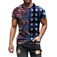 Labakihah Muške majice Muška majica Dan nezavisnosti 3D digitalni tiskani povremeni bluza Tuničke Muške