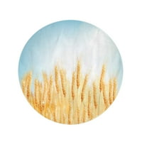 Okrugli ručnik za plažu Blago plavo zlatno pšenično polje i sunčano dnevno datoteka žuta putovanja kruga