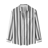 Muška košulja Dugi rukava Muška moda Jesen Zima Jednostruki bočni džep postolja dugih rukava Striped
