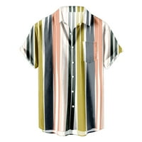Košulje za muškarce sa dizajnom Popularni prugasti havajci s kratkim rukavima, redovne letnje majice