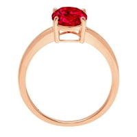 2.0ct ovalni rez simulirani turmalin 14K ružičasto zlatni godišnjica zaručničke prstene veličine 6
