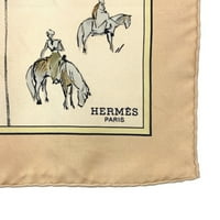 Ovjerena korištena hermes šal muffler petit carre beige voyage niger svile hermes konjski uzorak vožnje