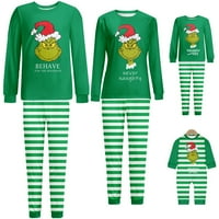 Grinch Božićne pidžame Slatko tiskovina TOP + Grinch hlače za spavanje, Grinch PJS Xmas Holiday odjeća