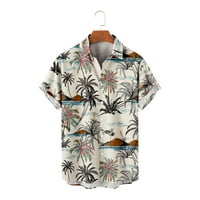 Dxhmoneyh Hawaiian majice za muškarce kratki rukav Regularna fit muška cvjetna majica casual gumb dolje