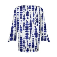 Apepal Womens Ljeto V Bluuse s rukavima izreza Swiss Dot Tunic The Casual Button Majice Royal Blue 3xl