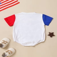 Qinghua novorođenčad dječak djevojka 4. jula odijelo SAD Print Romper kratki rukav bodinuita za skok