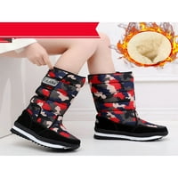 Kesitin Dame casual okrugli nožni zimi tople cipele Radne kamuflage Mid Calf Boot prozračna žena crvena
