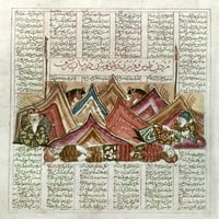 Turska: Heroji, 1330. n smrt dva heroja. Turski minijatura iz Shahname iz Firdausi, 1330. Poster Print
