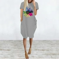 Haljina za cvijeću aayomet-a prevelike kratke tucijske haljine s dugim rukavima plus veličina baggy