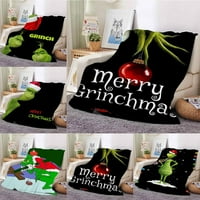 Božićna pokrivačica, meka i topla prirubnica za praznični božićni ukrasni krevet kauč na kaučje, pogodan