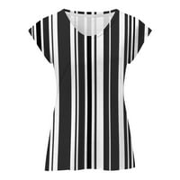 Ženska majica Žene Stripe uzorak V izrez Top ljeto Basic Majica s kratkom rukavom Smiješna majica