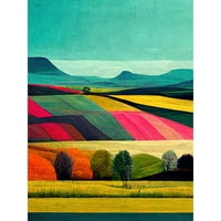 Šareno svijetlo seoski polja Pejzažna slika Extra Veliki XL zidni poster