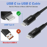 Urban USB C do USB C kabel 1,65ft 100W, USB 2. TIP CUPLING Kabel Brzi naboj za Oppo A94, iPad Pro, iPad