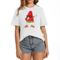 Vodenica Art žene Dabling Watermelon Wedge Love Slatki ženski vrhovi - Modna grafička majica kratkih