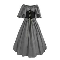 Renesand corset haljina, žene srednjovjekovne vintage sude kuglice Gothic Corset haljina Halloween