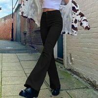 Ženske traperice Ženske pantalone Vintage Streetwear Srednji struk Denim slatkih pauša za žene