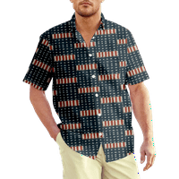 4. jula muška havajska majica USA Nacionalna zastava Grafički 3D košuljnjak plus veličina dnevnog skraćenog
