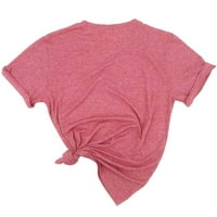 Vruća ružičasta ženska majica kratkih rukava Crew Neck Dandelion Print Plus Veličina Majice za žene