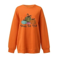 Halloween majice za žene smiješni pulover s kosturu s dugim rukavima prevelik džemper za Crewneck Harajuku